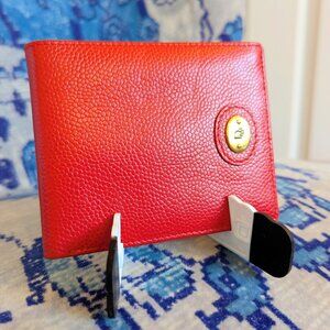 Vintage Christian Dior red bi-fold wallet